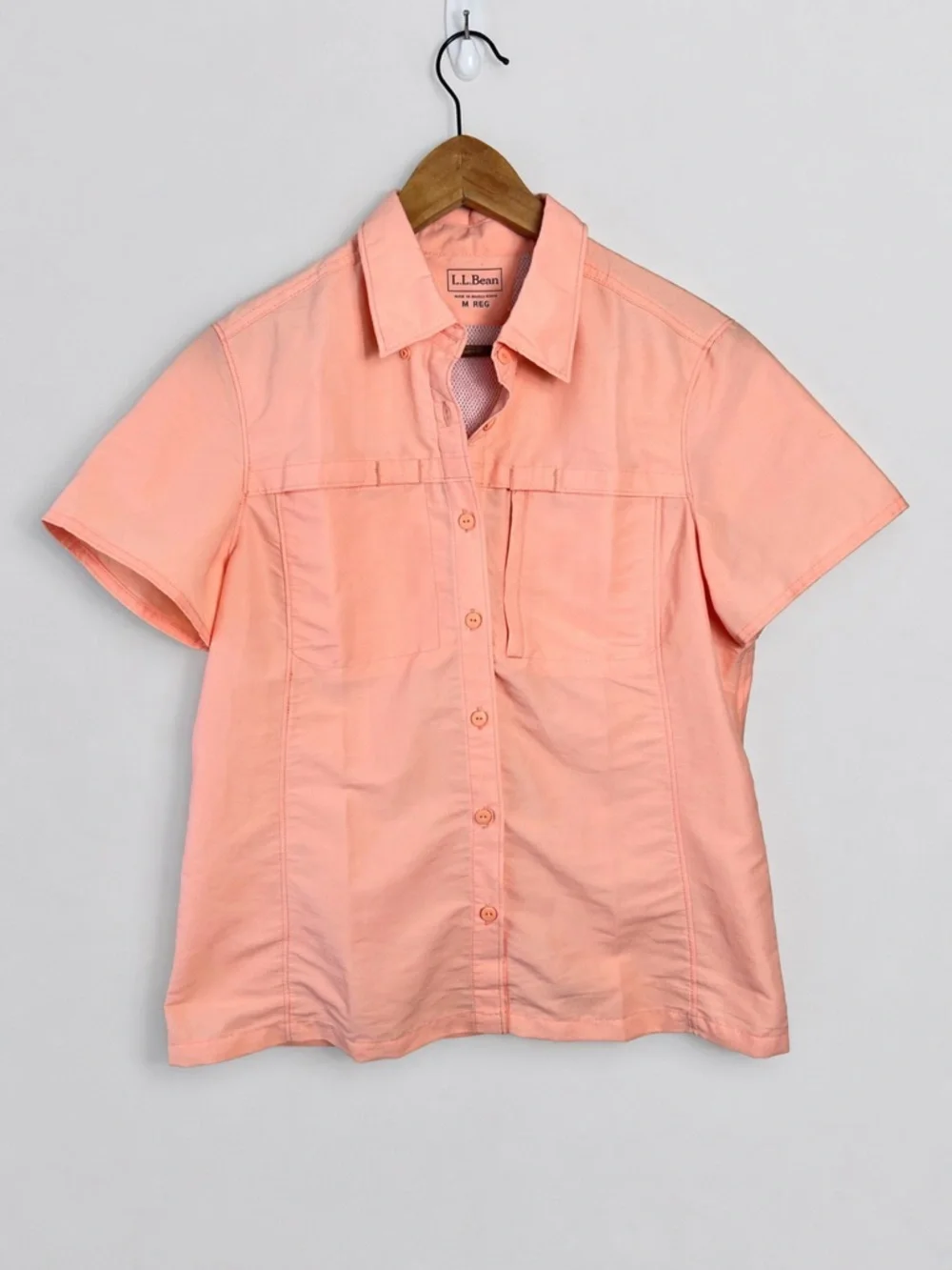 LL Bean Women's Short Sleeve Vented Sun UPF 50 Tropicwear Quick Dry Shirt M - Picture 1 of 7